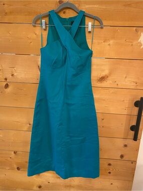 Banana Republic Teal Cross-Front Midi Dress